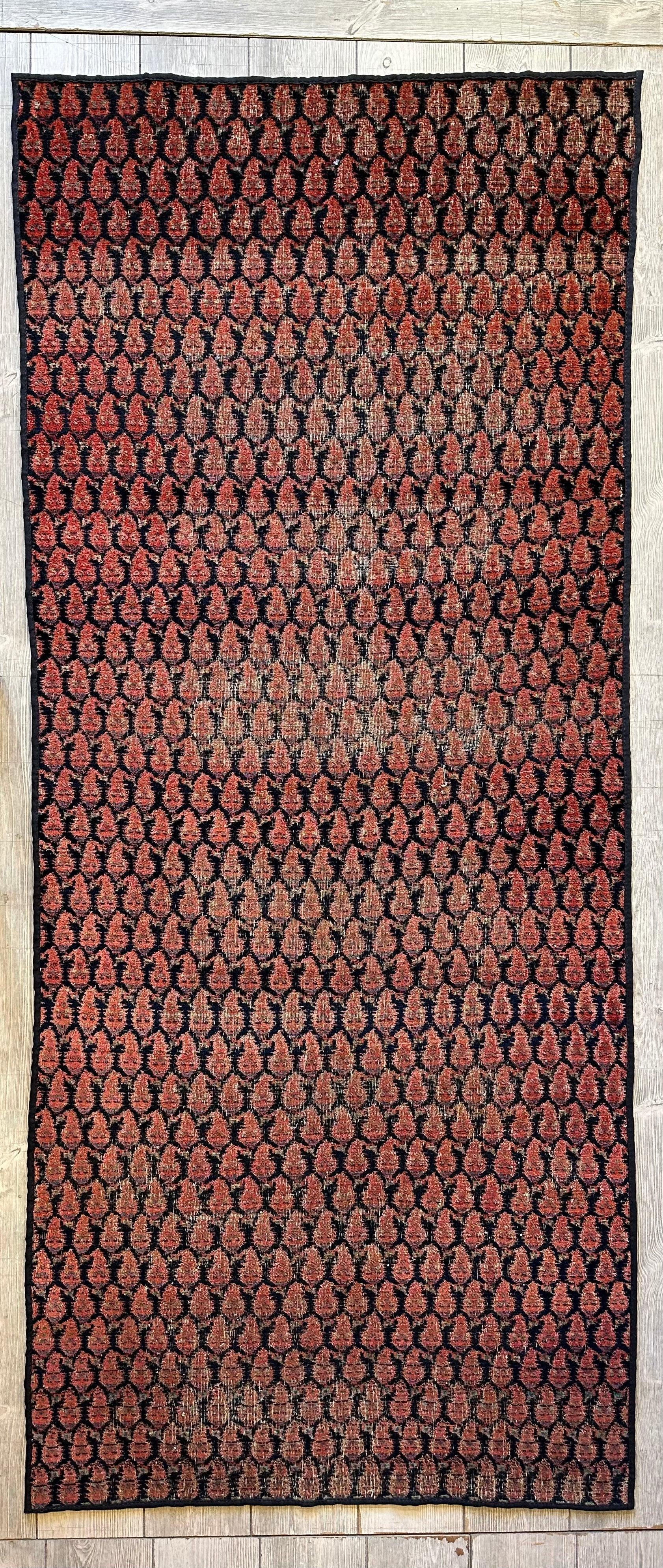 Antique All Over Paisley Kurdish Afshar Fragment Runner 3’3” x 7’7” - Tampa Home & Garden Store