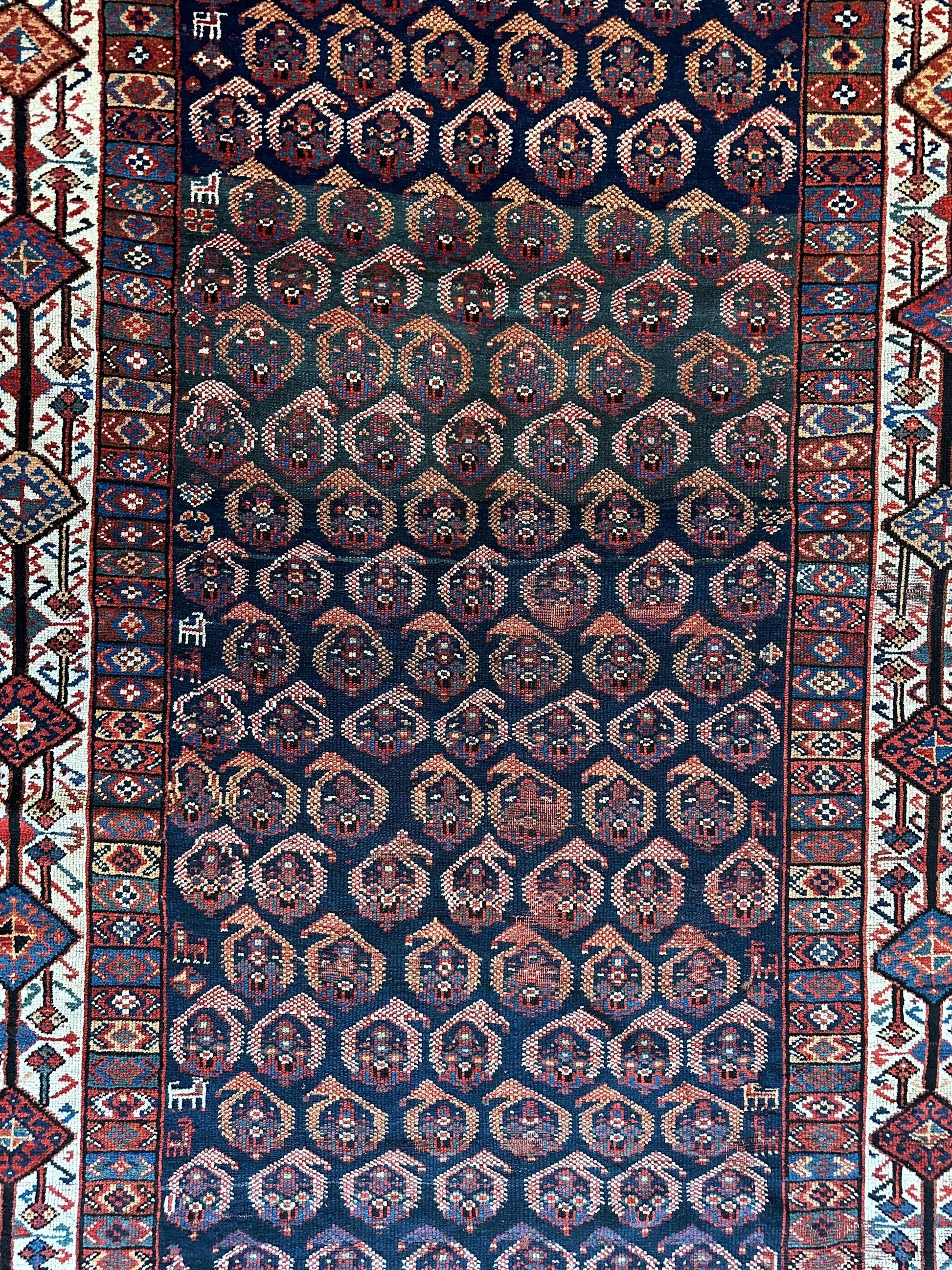 Antique All Over Paisley Kurdish Afshar Rug 4’5” x 8’11” - Tampa Home & Garden Store