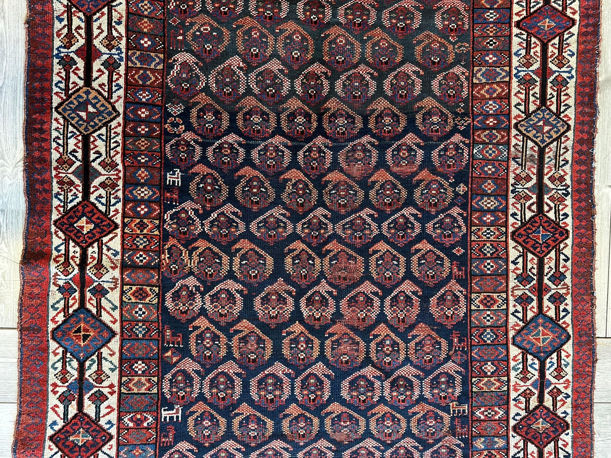 Antique All Over Paisley Kurdish Afshar Rug 4’5” x 8’11” - Tampa Home & Garden Store