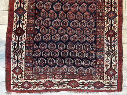 Antique All Over Paisley Kurdish Afshar Rug 4’5” x 8’11” - Tampa Home & Garden Store