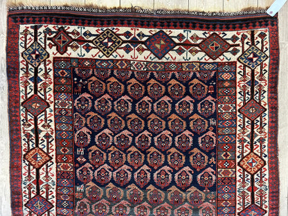 Antique All Over Paisley Kurdish Afshar Rug 4’5” x 8’11” - Tampa Home & Garden Store