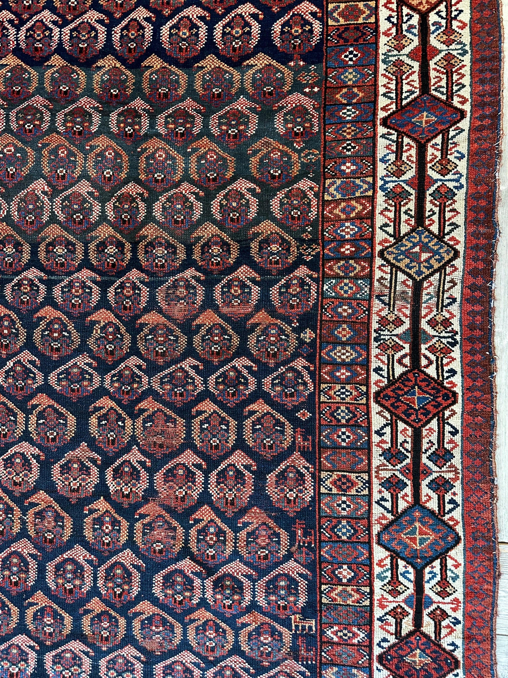 Antique All Over Paisley Kurdish Afshar Rug 4’5” x 8’11” - Tampa Home & Garden Store
