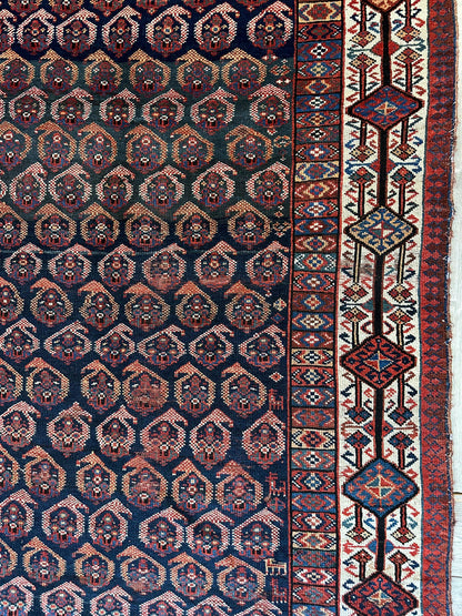 Antique All Over Paisley Kurdish Afshar Rug 4’5” x 8’11” - Tampa Home & Garden Store