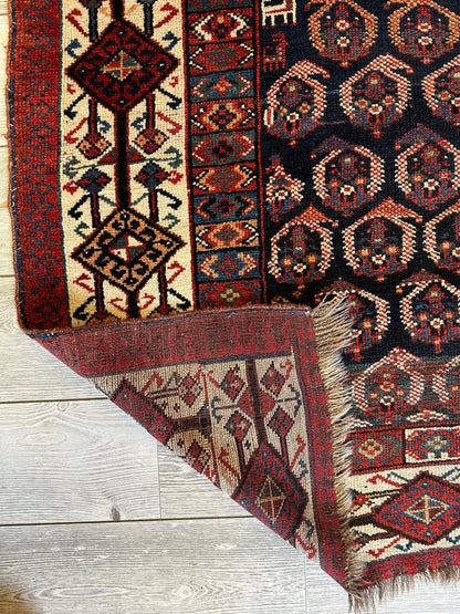 Antique All Over Paisley Kurdish Afshar Rug 4’5” x 8’11” - Tampa Home & Garden Store