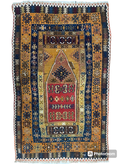 Antique Anatolian Wool Prayer Rug 4’ x 6’6” - Tampa Home & Garden Store