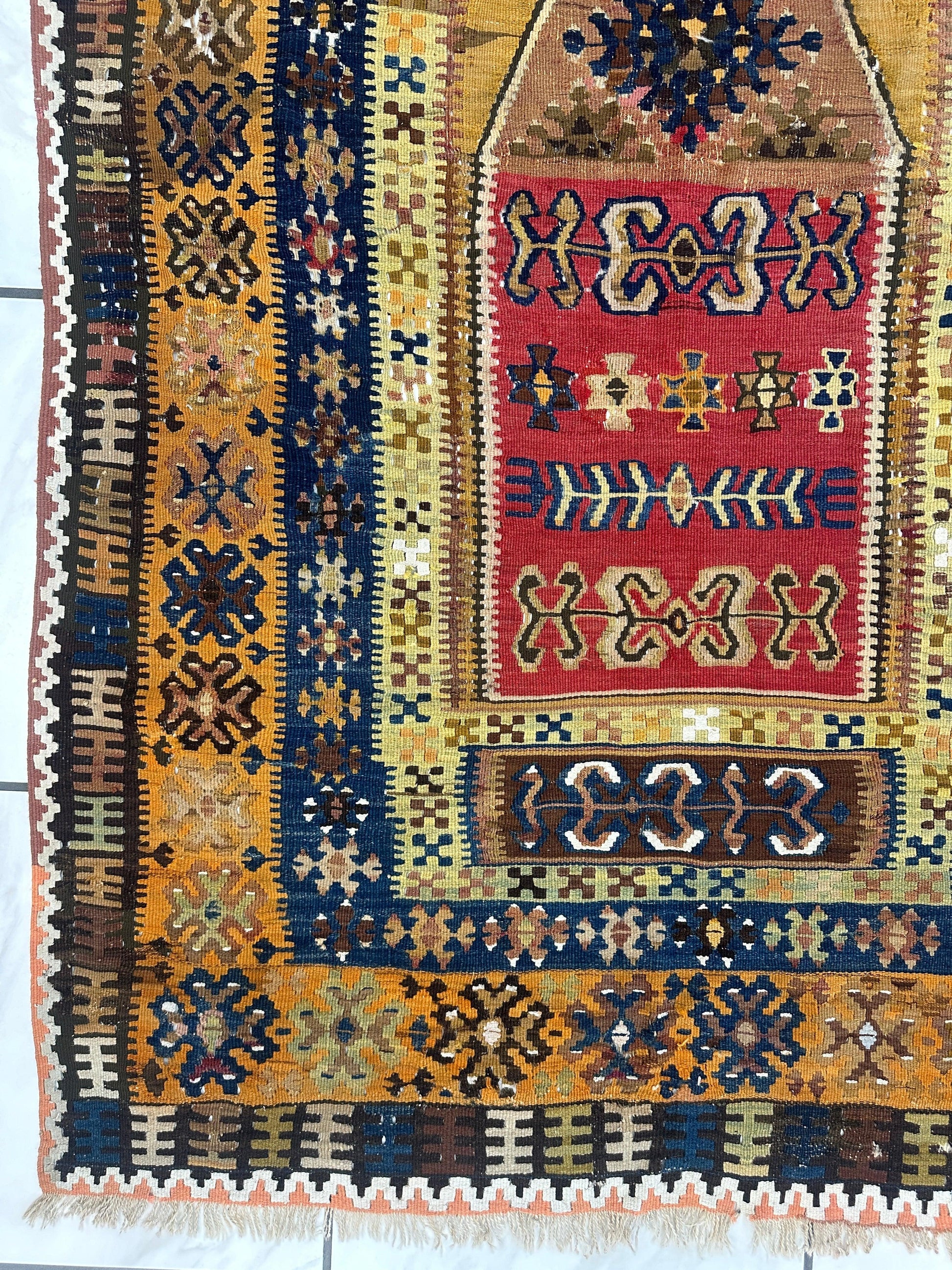 Antique Anatolian Wool Prayer Rug 4’ x 6’6” - Tampa Home & Garden Store
