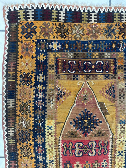 Antique Anatolian Wool Prayer Rug 4’ x 6’6” - Tampa Home & Garden Store