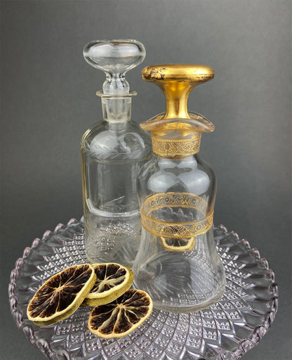 Antique Apothecary Perfume Bottles. Set of 2 Victorian Rose Water Bottles. Beautifully Detailed Collectible Bottles. Vintage Gifts. - Tampa Home & Garden Store