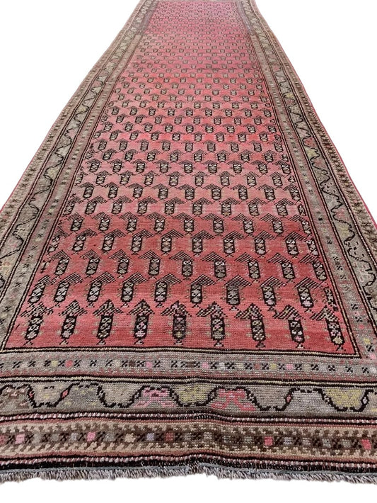 Antique Armenian Karabakh Wool Runner – 3’3” x 12’8” – Hand-Knotted Long Corridor Rug - Tampa Home & Garden Store