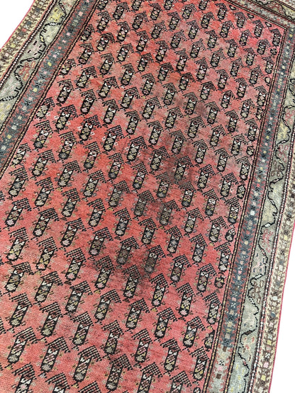 Antique Armenian Karabakh Wool Runner – 3’3” x 12’8” – Hand-Knotted Long Corridor Rug - Tampa Home & Garden Store