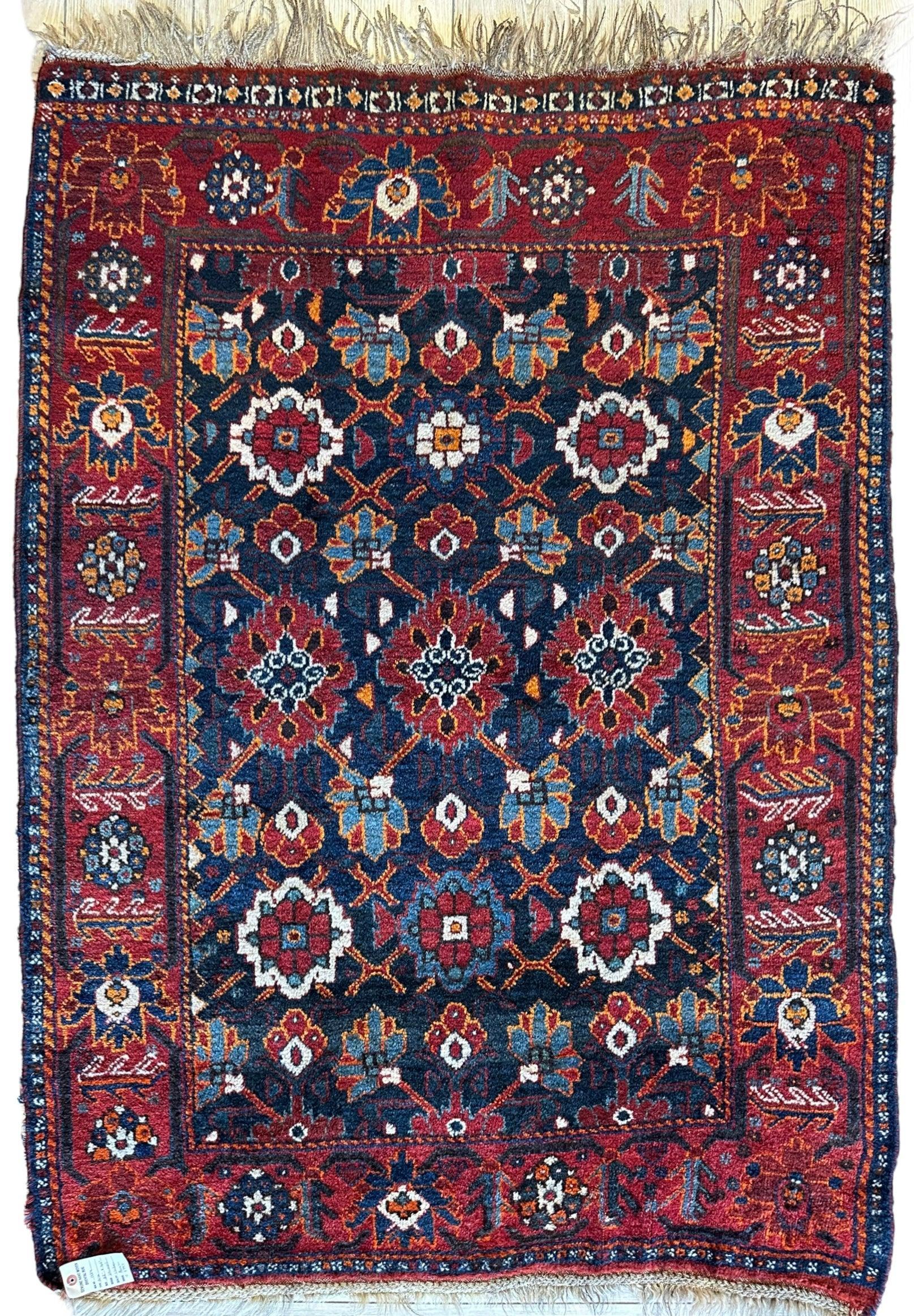 Antique Attractive Persian Khamseh Rug Early 20th Century 46” x 66” - Tampa Home & Garden Store