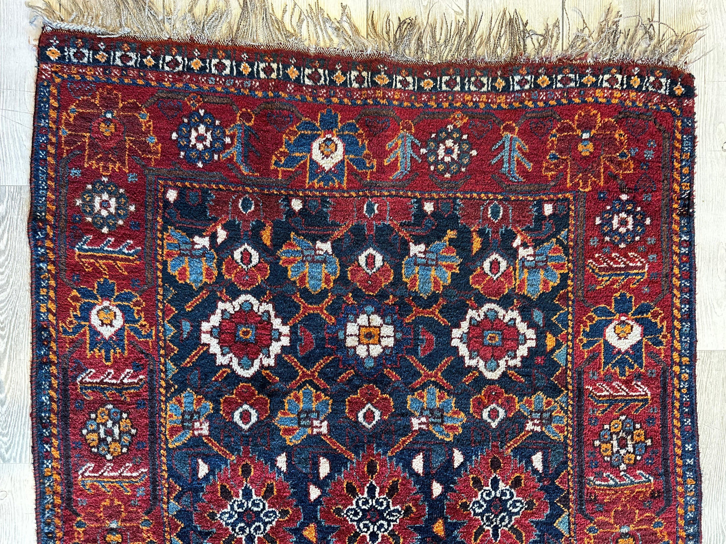 Antique Attractive Persian Khamseh Rug Early 20th Century 46” x 66” - Tampa Home & Garden Store
