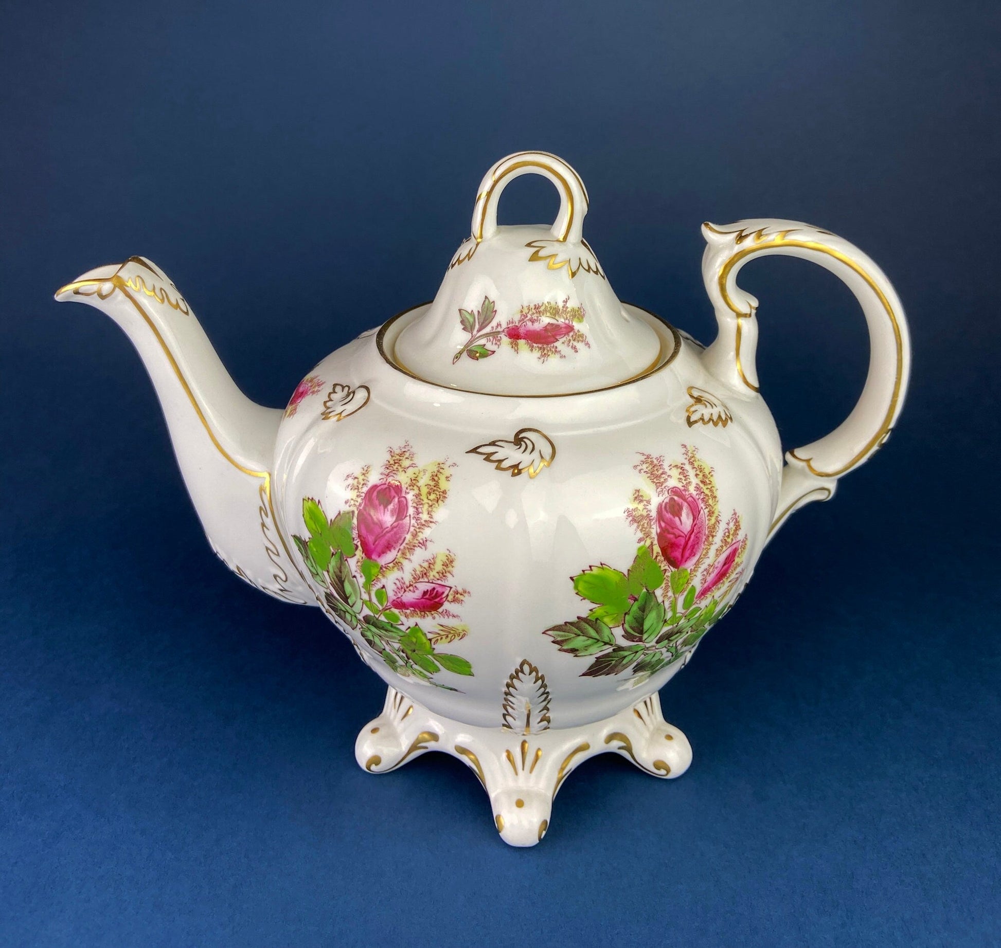 Antique Bavarian Coffee Pot. UNO Favorite, European Porcelain with Hand-Painted Violets. Fine Collectible China. - Tampa Home & Garden Store