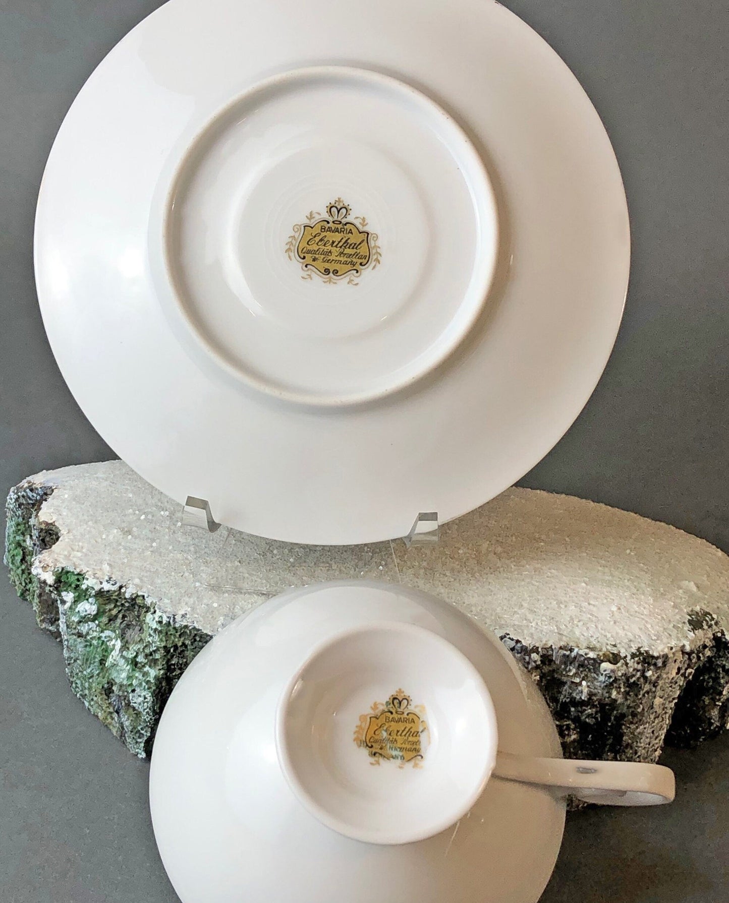 Antique Bavarian Porcelain Tea Cup and Saucer by Eberthal - Tampa Home & Garden Store