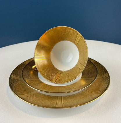 Antique Bavarian Porcelain Tea Set: Gold Geometrical Trio - Tampa Home & Garden Store