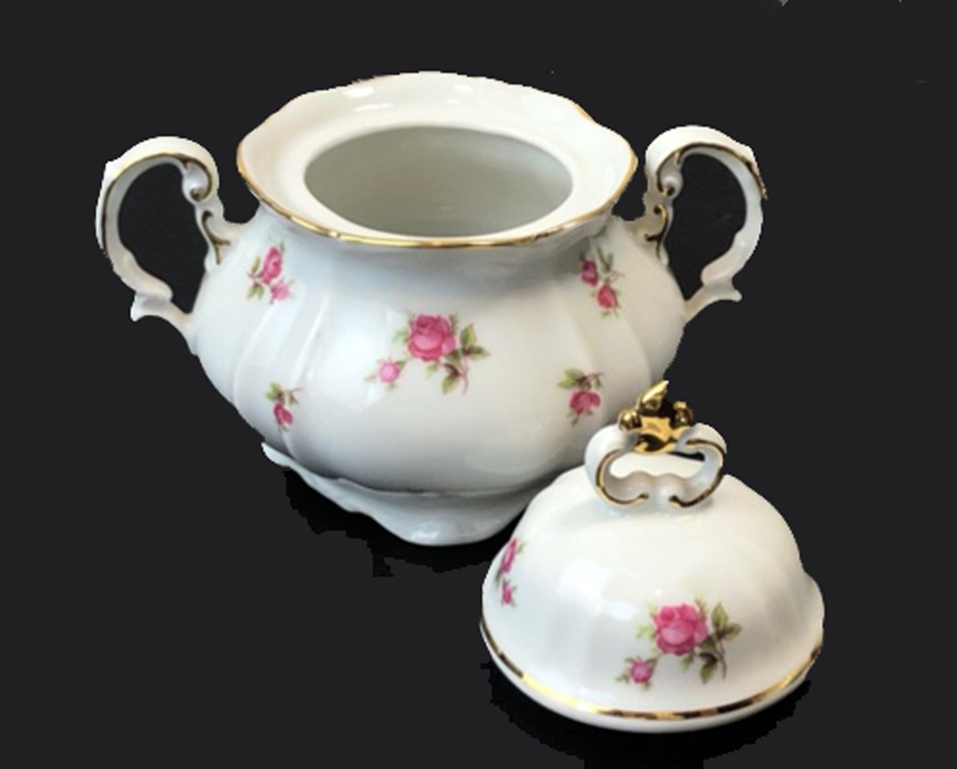 Antique Bavarian Teapot, Coffee Pot, Creamer, Sugar Bowl Set by Hertel Jacob Porcelain Co. - Tampa Home & Garden Store