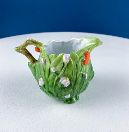 Antique Bisque Porcelain Pitcher Creamer Jug Covered in 3D Flowers and Berries. Bavaria Royal Bayreuth Modern Farmhouse. Dining Room Decor. - Tampa Home & Garden Store