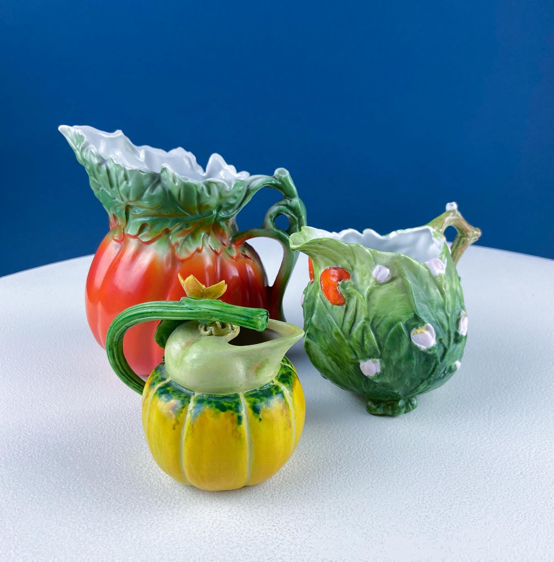 Antique Bisque Porcelain Pitcher Creamer Jug Covered in 3D Flowers and Berries. Bavaria Royal Bayreuth Modern Farmhouse. Dining Room Decor. - Tampa Home & Garden Store