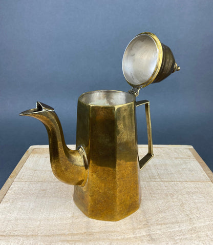 Antique Brass Coffee Set with Coffee Pot, Creamer & Sugar Bowl. Heavy Brass Pots with Handles. Kitchen Accessories. - Tampa Home & Garden Store