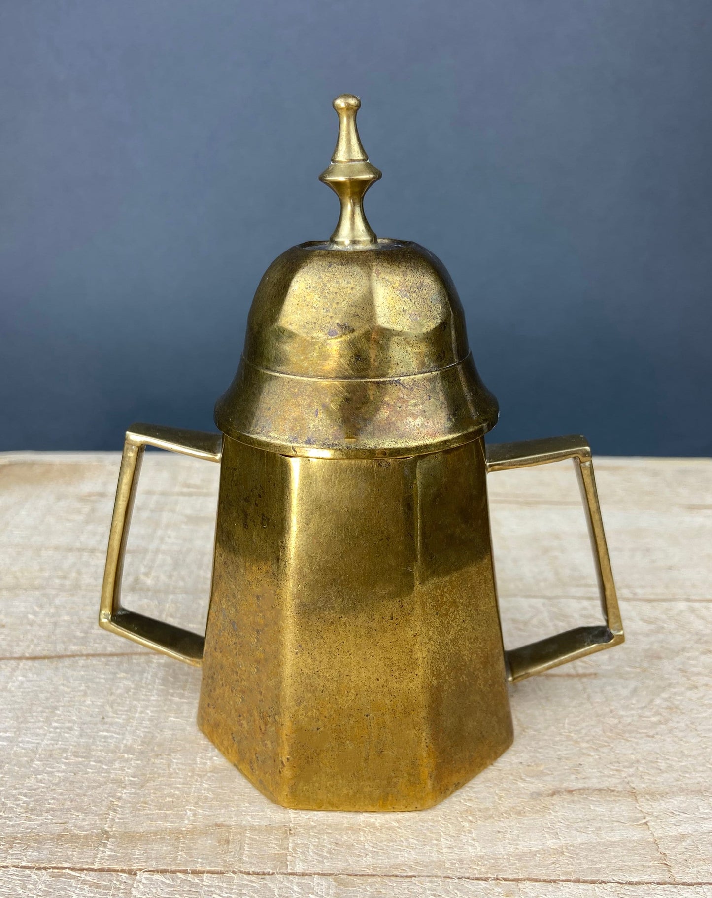 Antique Brass Coffee Set with Coffee Pot, Creamer & Sugar Bowl. Heavy Brass Pots with Handles. Kitchen Accessories. - Tampa Home & Garden Store