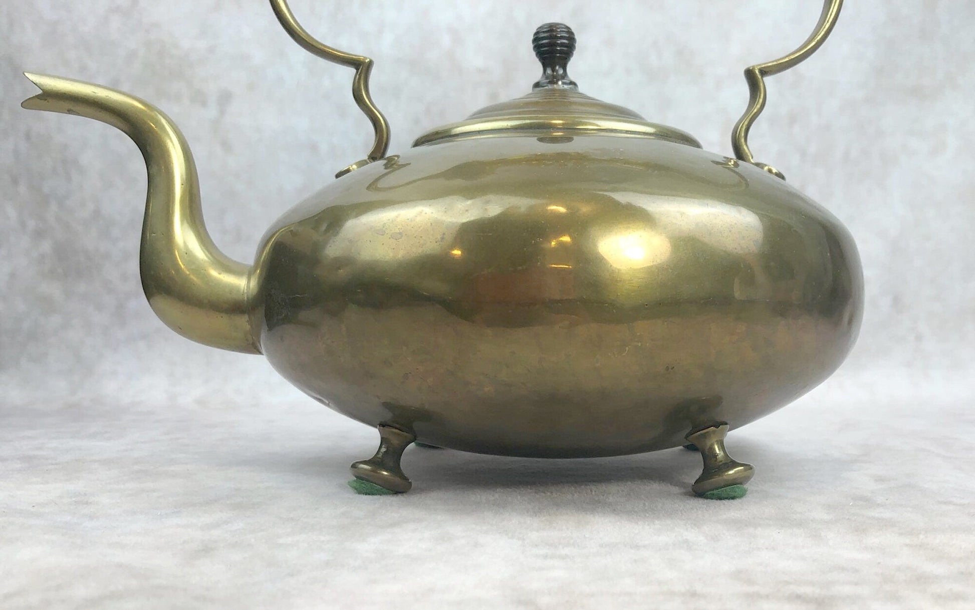 Antique Brass Teapot or Kettle or Coffee Pot with Glass Handle. Kettle Pot with Feet for Home Decor. - Tampa Home & Garden Store