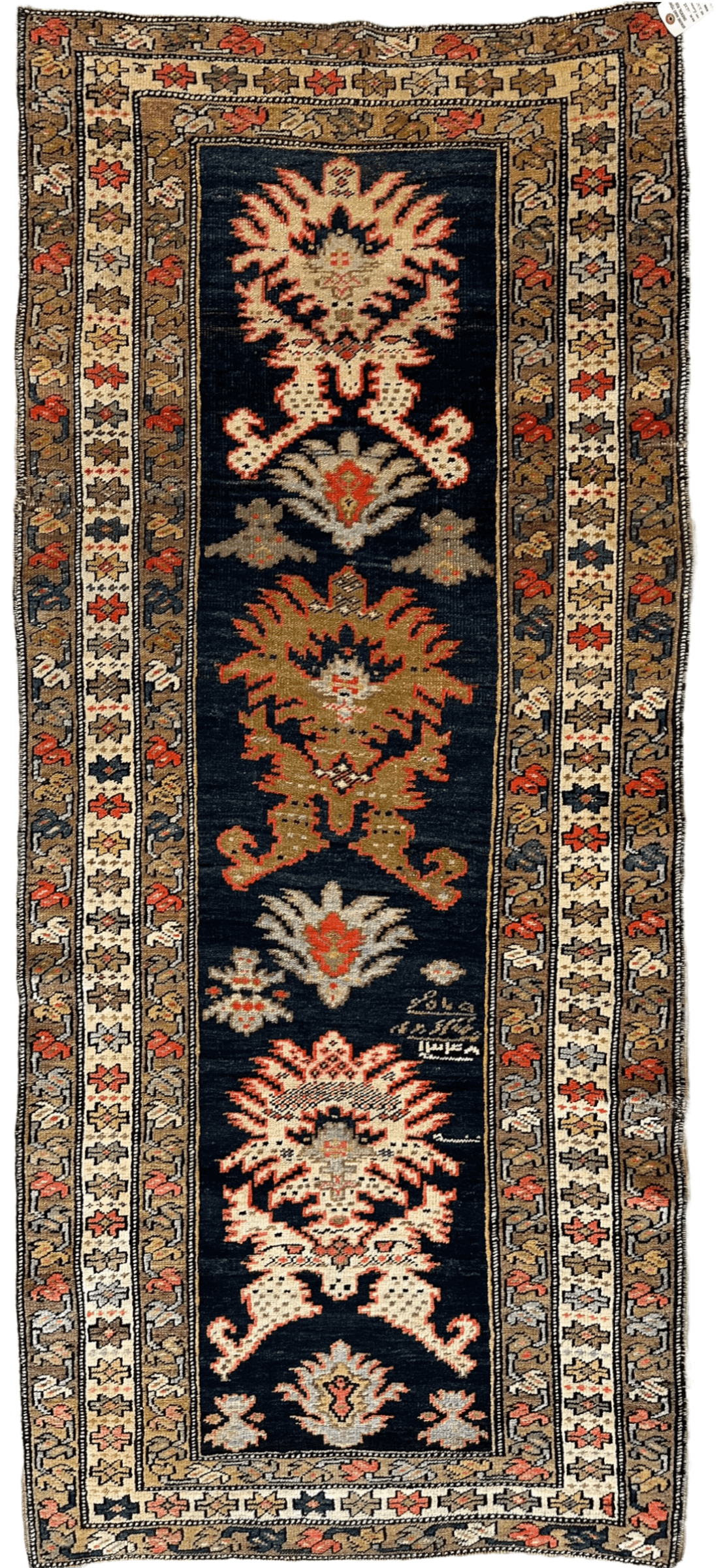 Antique Caucasian Karabakh Signed & Dated Wool on Wool Runner Rug 3 X 7 - Tampa Home & Garden Store
