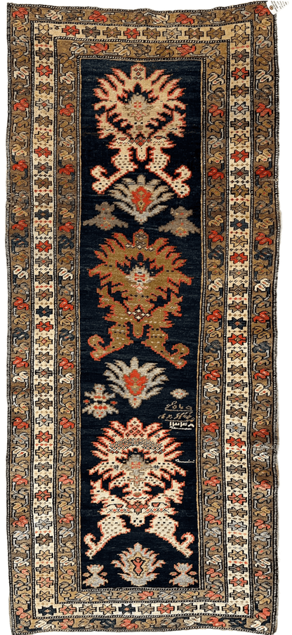 Antique Caucasian Karabakh Signed & Dated Wool on Wool Runner Rug 3 X 7 - Tampa Home & Garden Store