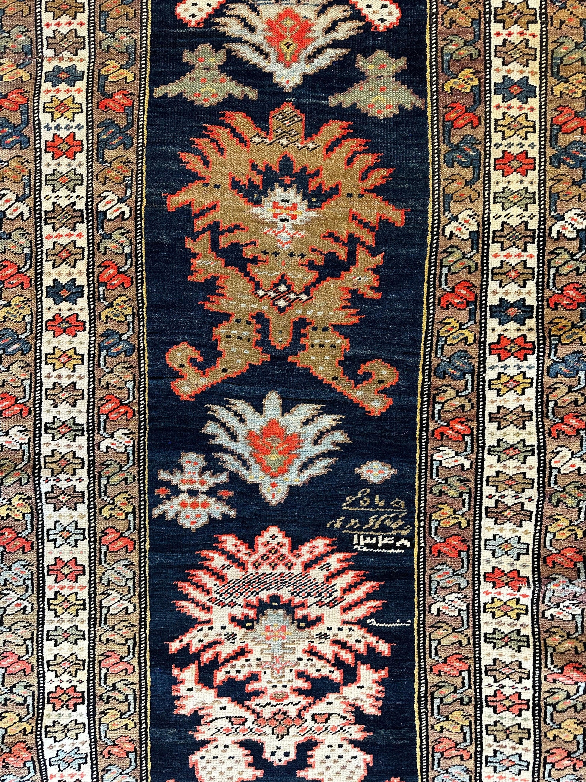 Antique Caucasian Karabakh Signed & Dated Wool on Wool Runner Rug 3 X 7 - Tampa Home & Garden Store