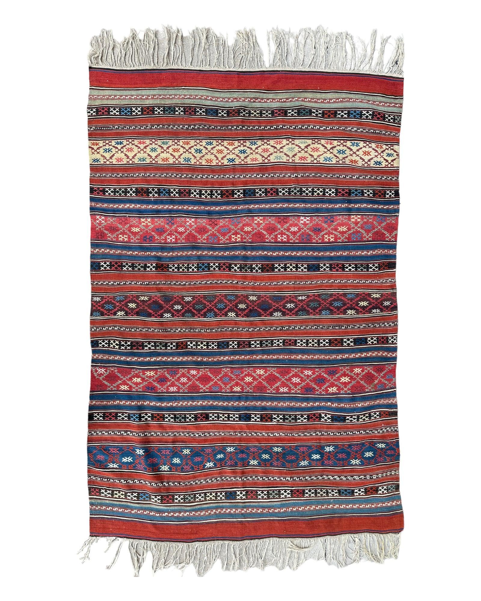 Antique Caucasian Shahsavan Soumak Rug 4’9” x 7’4” - Tampa Home & Garden Store