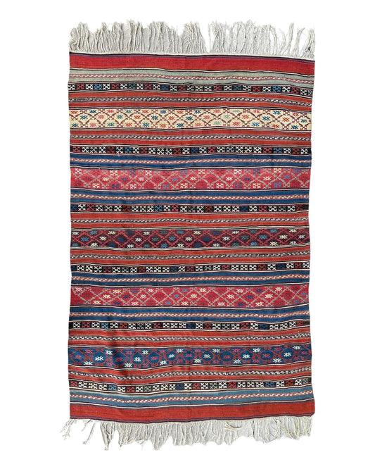 Antique Caucasian Shahsavan Soumak Rug 4’9” x 7’4” - Tampa Home & Garden Store