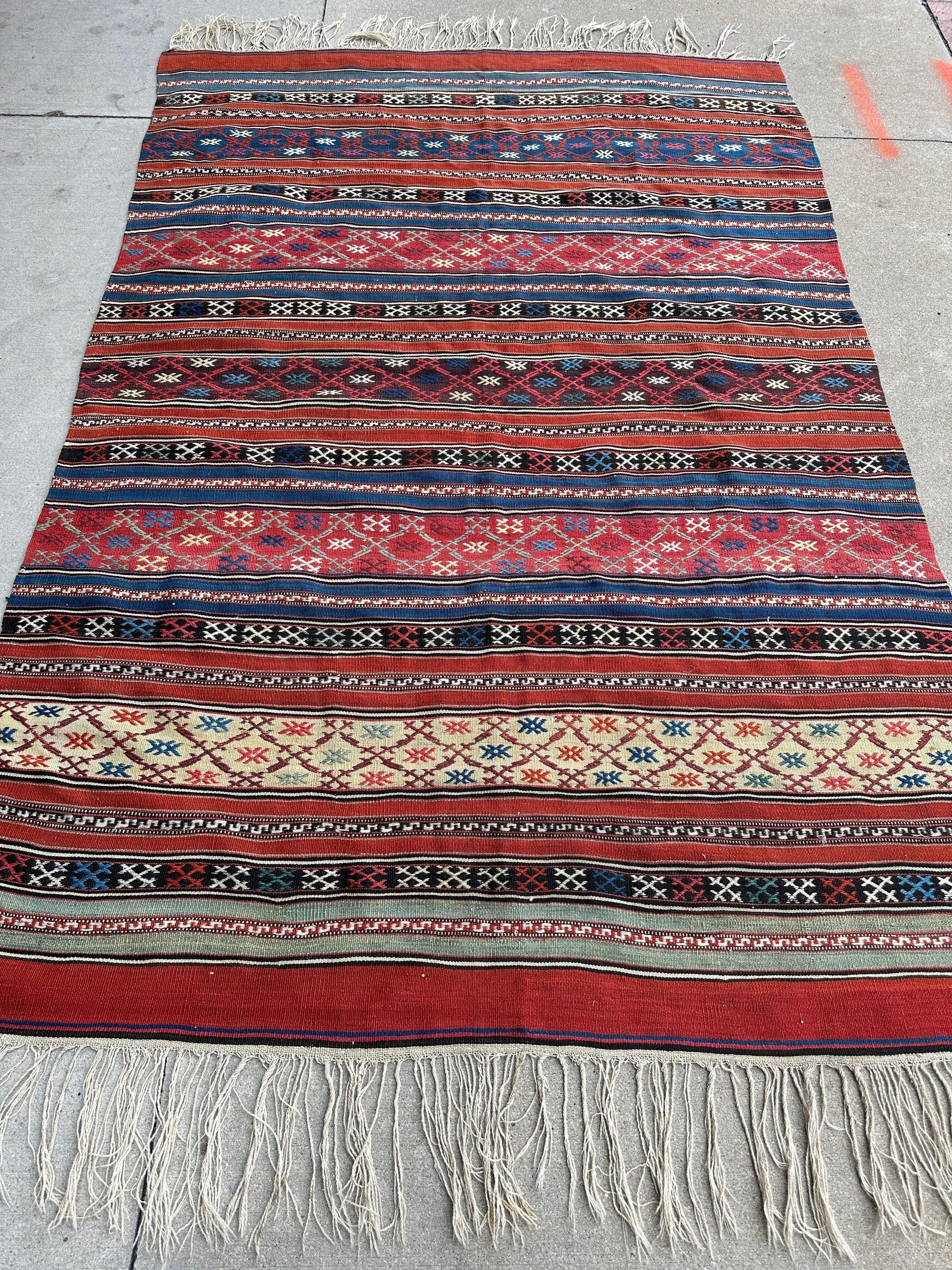 Antique Caucasian Shahsavan Soumak Rug 4’9” x 7’4” - Tampa Home & Garden Store