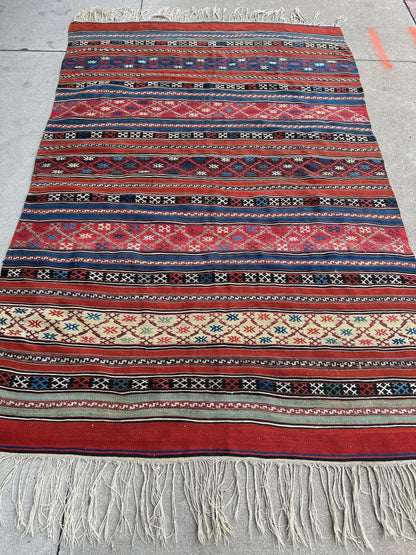 Antique Caucasian Shahsavan Soumak Rug 4’9” x 7’4” - Tampa Home & Garden Store