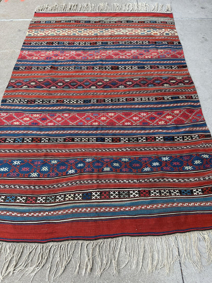 Antique Caucasian Shahsavan Soumak Rug 4’9” x 7’4” - Tampa Home & Garden Store