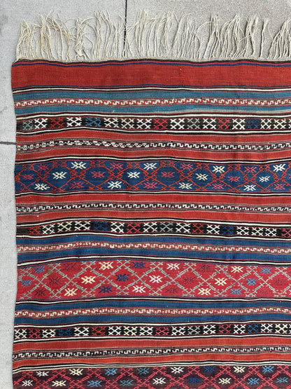 Antique Caucasian Shahsavan Soumak Rug 4’9” x 7’4” - Tampa Home & Garden Store