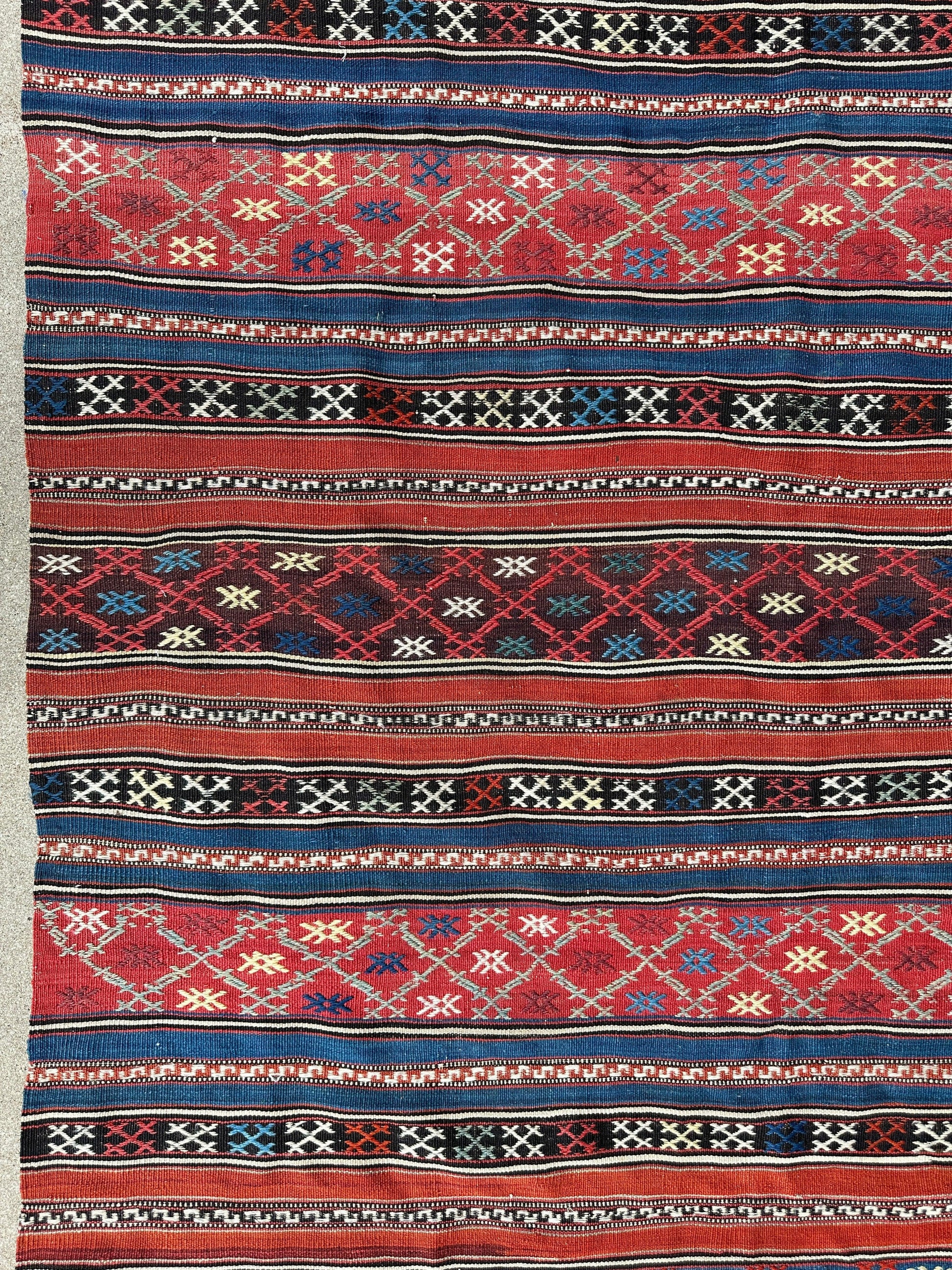 Antique Caucasian Shahsavan Soumak Rug 4’9” x 7’4” - Tampa Home & Garden Store