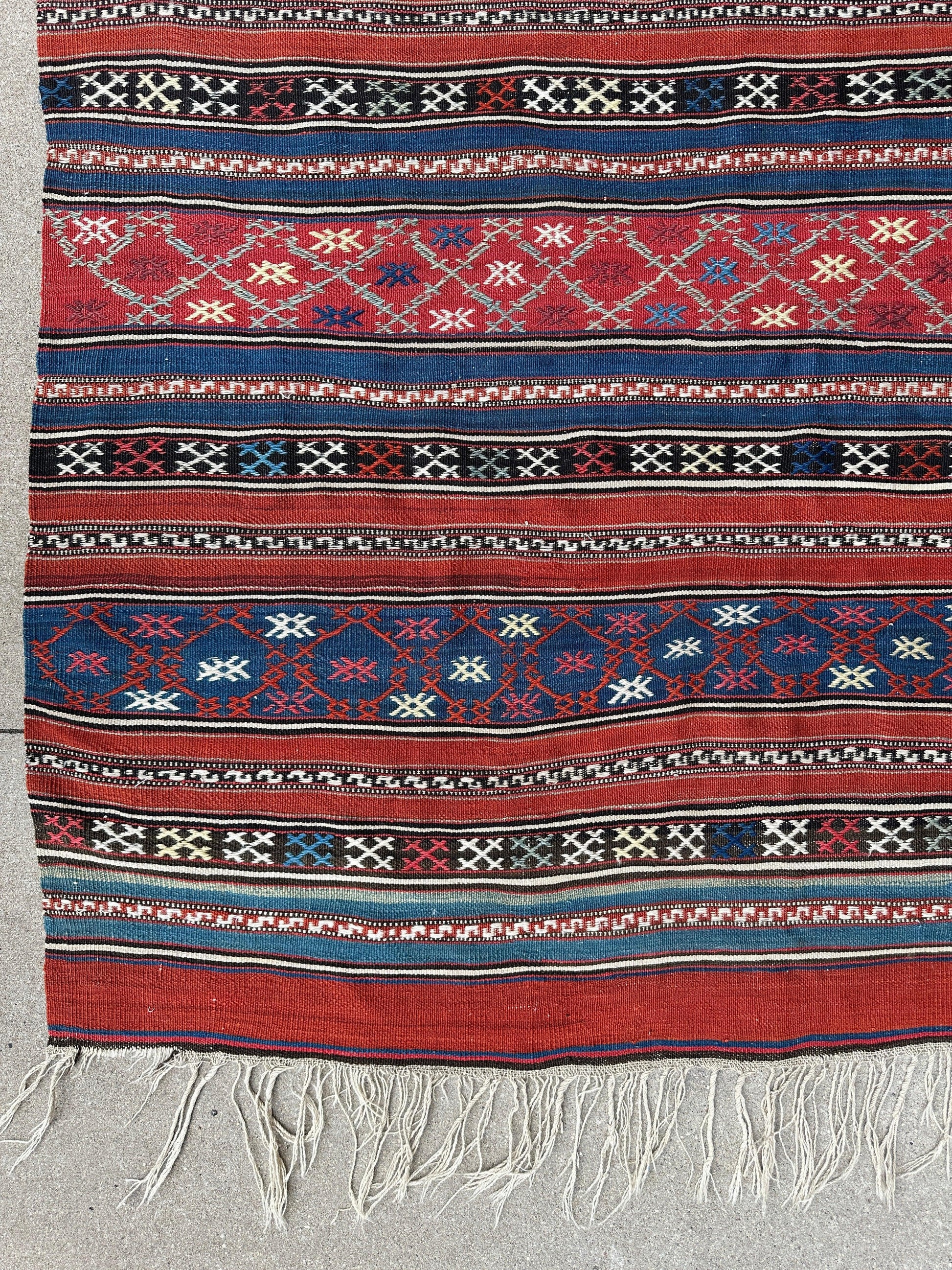 Antique Caucasian Shahsavan Soumak Rug 4’9” x 7’4” - Tampa Home & Garden Store