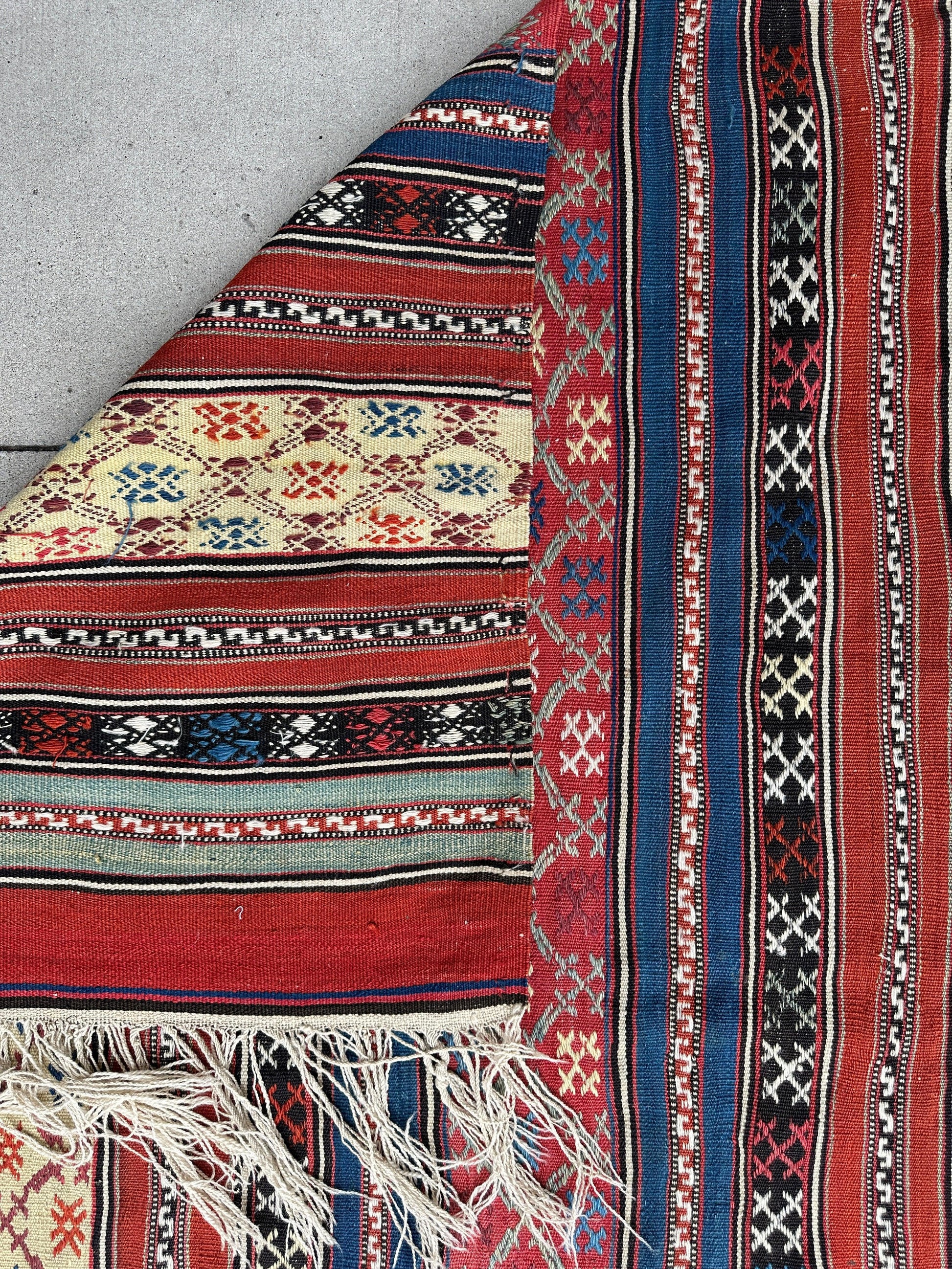 Antique Caucasian Shahsavan Soumak Rug 4’9” x 7’4” - Tampa Home & Garden Store