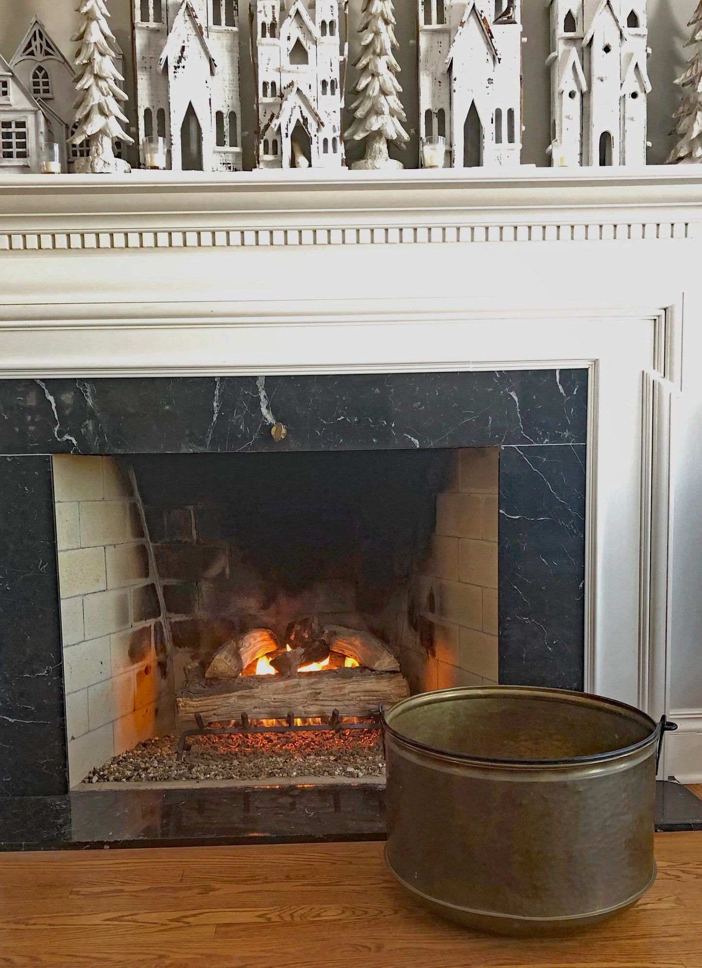 Antique Copper Cauldron. Large Hand Pounded Bucket with Wrought Iron Handle. Hand Hammered Fire Wood Scuttle. Rustic Home Decor. - Tampa Home & Garden Store