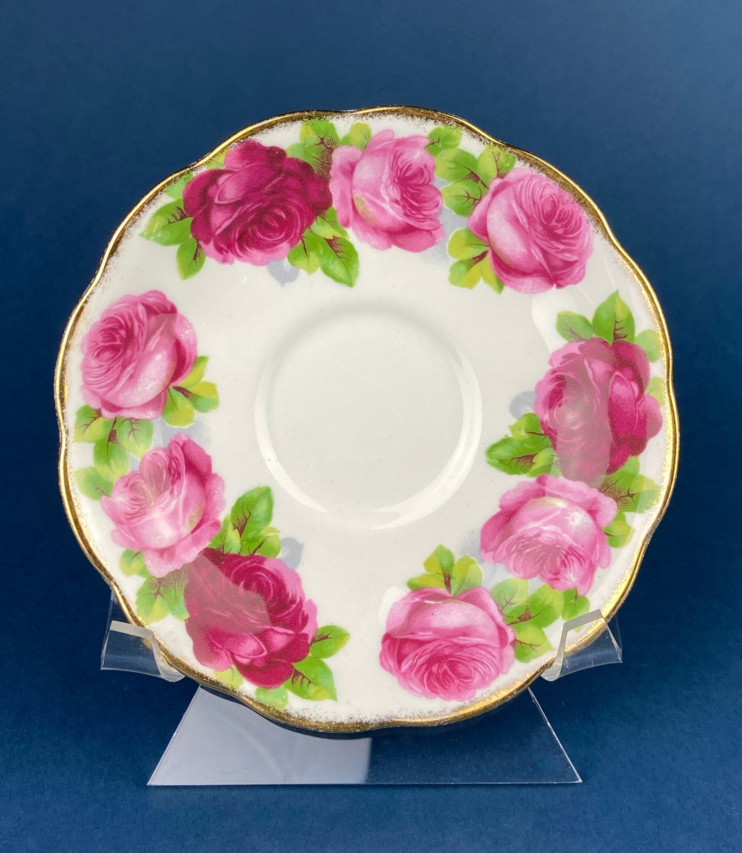 Antique Cup and Saucer By Royal Albert. Old English Rose Motif. Made in England. Fine Bone China. Collectibles. Replacements. - Tampa Home & Garden Store