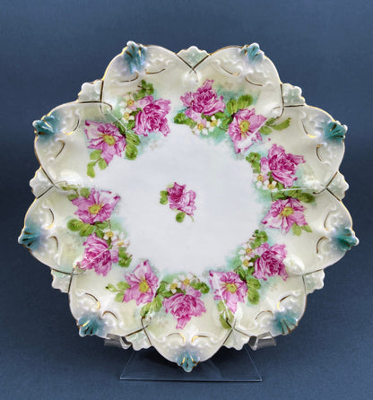 Antique Decorative Plate by Imperial Vienna. Hand Painted Collectable Serving Platter. M.Z. Austria. 1900-1909. - Tampa Home & Garden Store