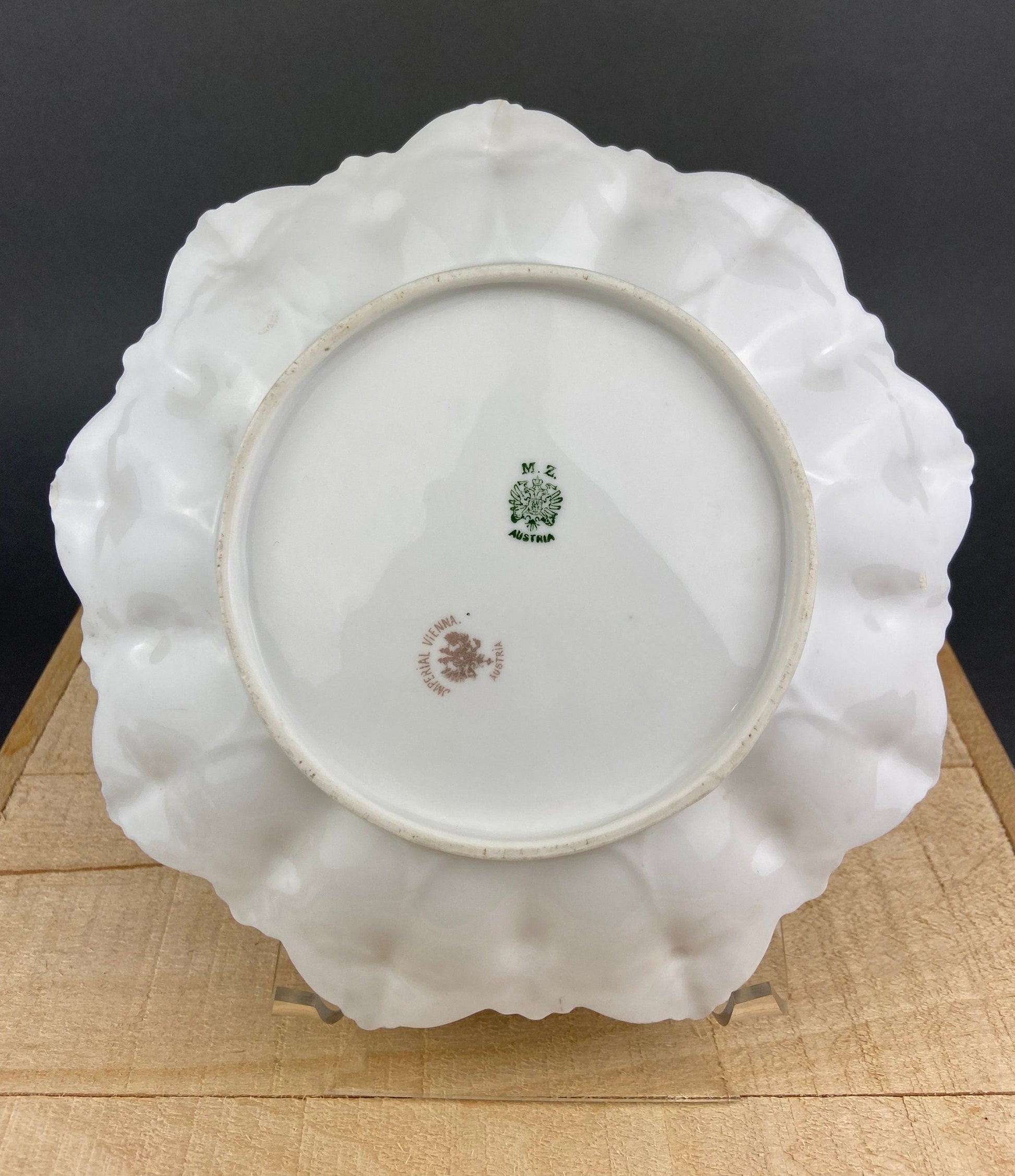 Antique Decorative Plate by Imperial Vienna. Hand Painted Collectable Serving Platter. M.Z. Austria. 1900-1909. - Tampa Home & Garden Store