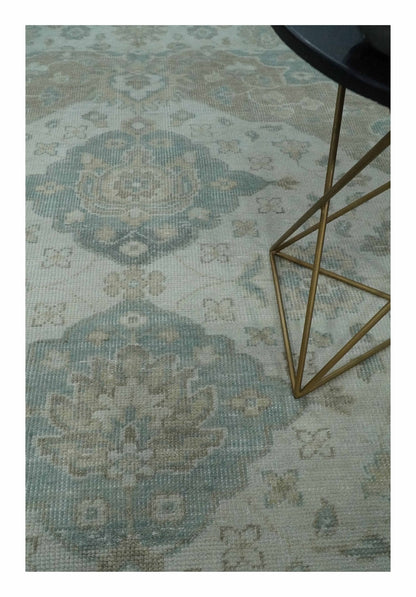 Antique Design Medallion Earthy Ivory and Camel 8x10 wool Area Rug - Tampa Home & Garden Store