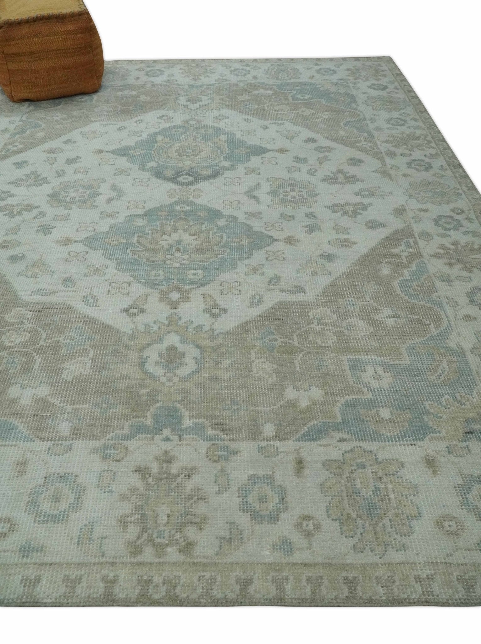 Antique Design Medallion Earthy Ivory and Camel 8x10 wool Area Rug - Tampa Home & Garden Store