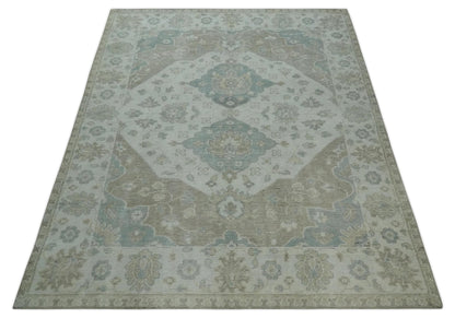 Antique Design Medallion Earthy Ivory and Camel 8x10 wool Area Rug - Tampa Home & Garden Store