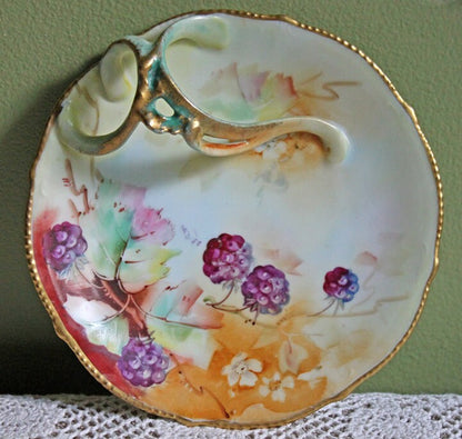 Antique Dessert Plate with Hand-Painted Strawberries. Hutschenreuther Porcelain, 1914. Modern Farmhouse, French Country. Collectible. - Tampa Home & Garden Store