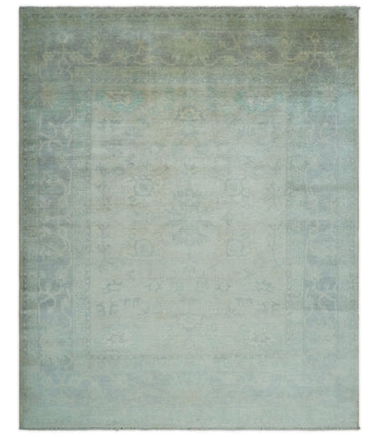 Antique Finish Silver, Gray and Charcoal Hand Knotted Oriental Oushak 8x10 wool Area Rug - Tampa Home & Garden Store
