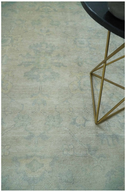 Antique Finish Silver, Gray and Charcoal Hand Knotted Oriental Oushak 8x10 wool Area Rug - Tampa Home & Garden Store