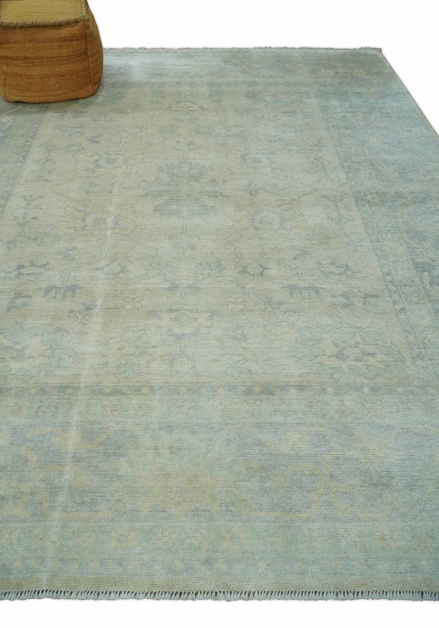 Antique Finish Silver, Gray and Charcoal Hand Knotted Oriental Oushak 8x10 wool Area Rug - Tampa Home & Garden Store