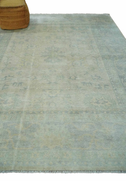 Antique Finish Silver, Gray and Charcoal Hand Knotted Oriental Oushak 8x10 wool Area Rug - Tampa Home & Garden Store
