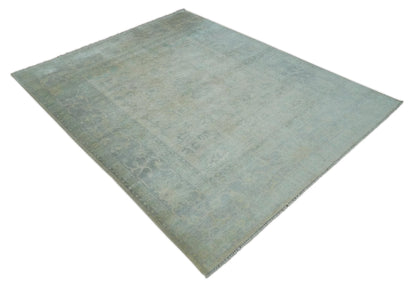Antique Finish Silver, Gray and Charcoal Hand Knotted Oriental Oushak 8x10 wool Area Rug - Tampa Home & Garden Store